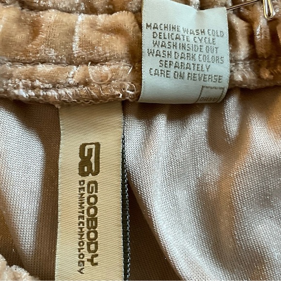 GODBODY XL HIP HOP VELOUR Tan 2 Piece Track Suit with Black Racing Stripes - Picture 5 of 16